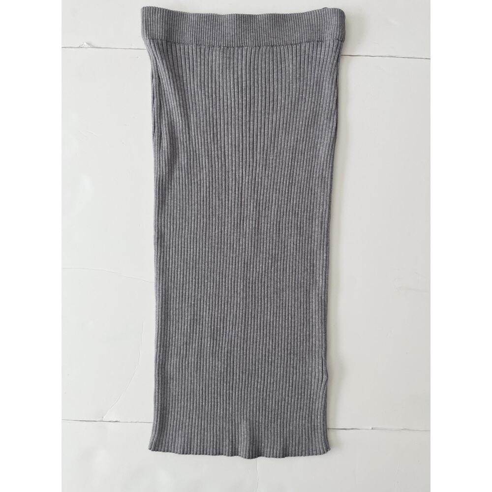 Banana Republic Skirt Womens XS Gray Ribbed Knit Sweater Pencil Midi Stretch